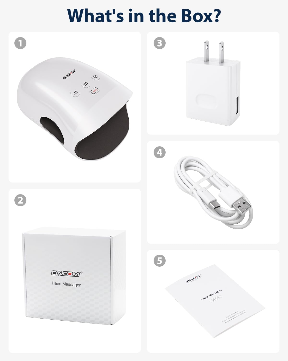 CINCOM Hand Massager - Cordless Hand Massager with Heat and Compression for Arthritis and Carpal Tunnel, Gifts for Women