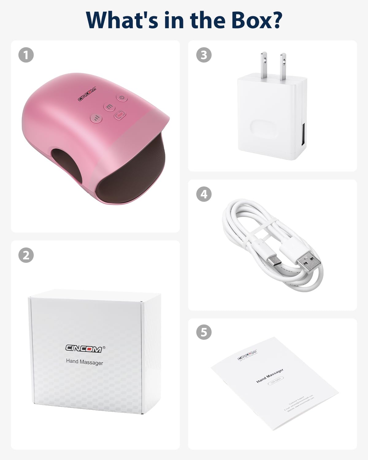 CINCOM Hand Massager - Cordless Hand Massager with Heat and Compression for Arthritis and Carpal Tunnel, Gifts for Women