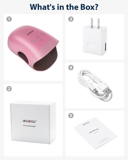 CINCOM Hand Massager - Cordless Hand Massager with Heat and Compression for Arthritis and Carpal Tunnel, Gifts for Women