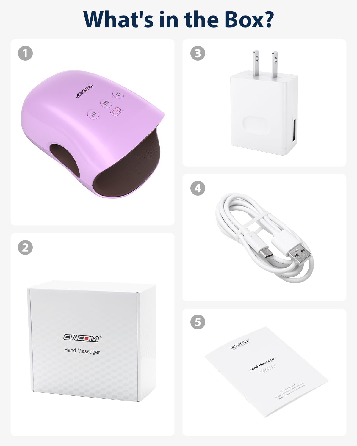 CINCOM Hand Massager - Cordless Hand Massager with Heat and Compression for Arthritis and Carpal Tunnel, Gifts for Women