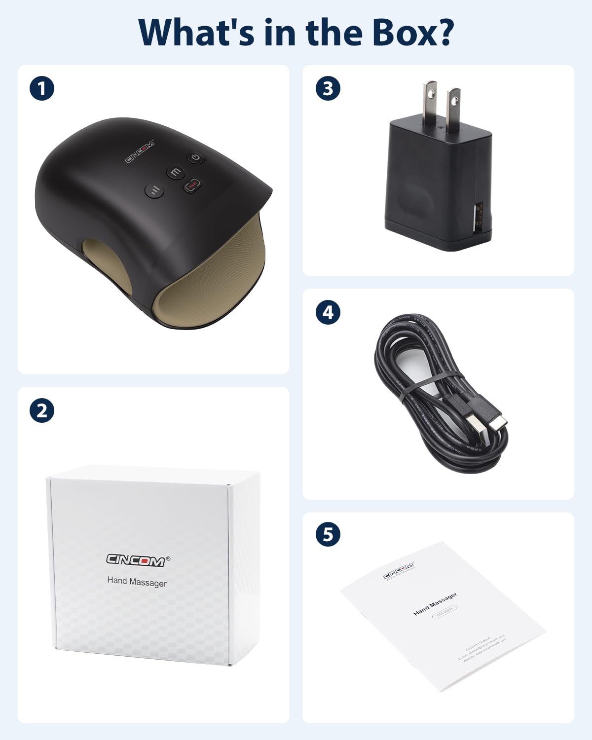 CINCOM Hand Massager - Cordless Hand Massager with Heat and Compression for Arthritis and Carpal Tunnel, Gifts for Women