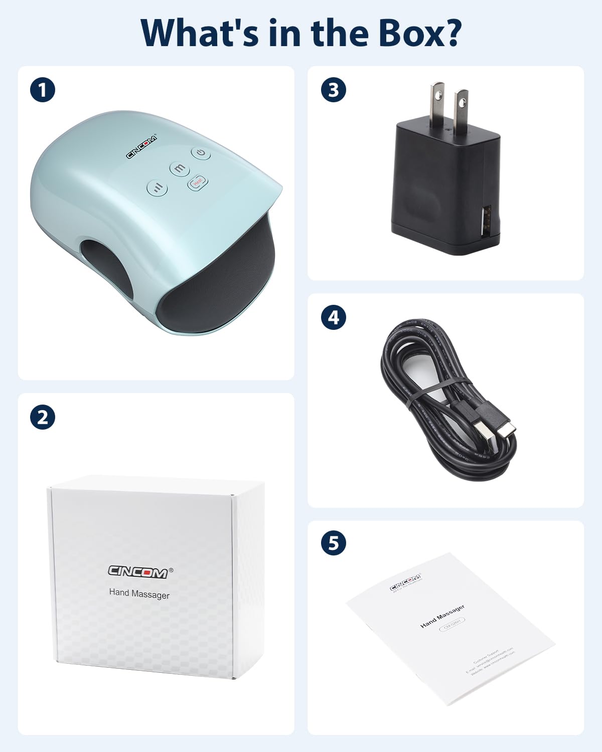 CINCOM Hand Massager - Cordless Hand Massager with Heat and Compression for Arthritis and Carpal Tunnel, Gifts for Women