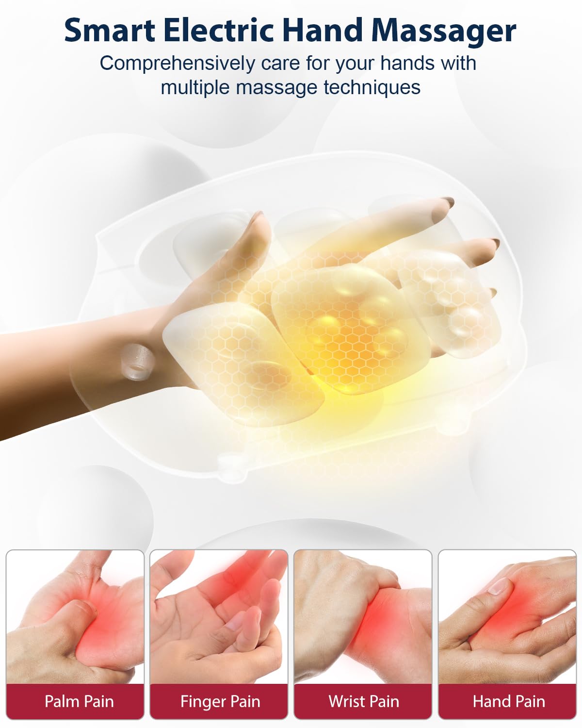 CINCOM Hand Massager - Cordless Hand Massager with Heat and Compression for Arthritis and Carpal Tunnel, Gifts for Women