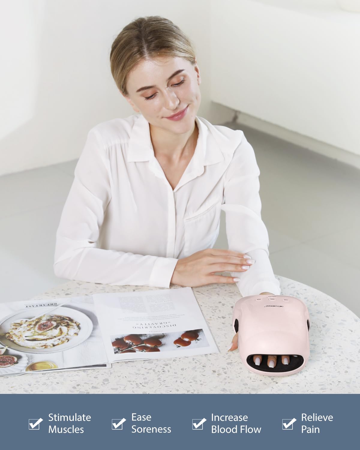 CINCOM Hand Massager - Cordless Hand Massager with Heat and Compression for Arthritis and Carpal Tunnel, Gifts for Women