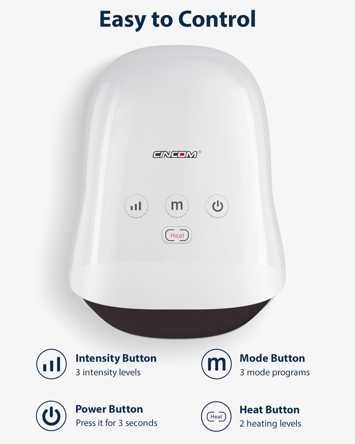 CINCOM Hand Massager - Cordless Hand Massager with Heat and Compression for Arthritis and Carpal Tunnel, Gifts for Women