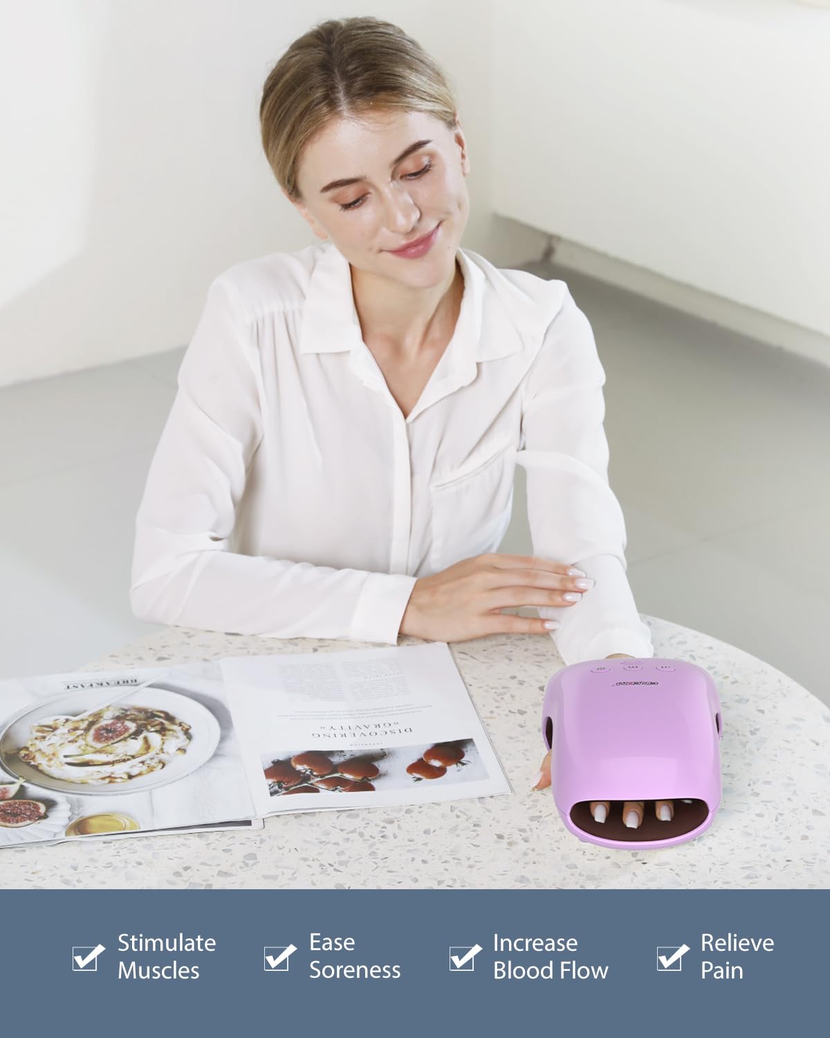 CINCOM Hand Massager - Cordless Hand Massager with Heat and Compression for Arthritis and Carpal Tunnel, Gifts for Women