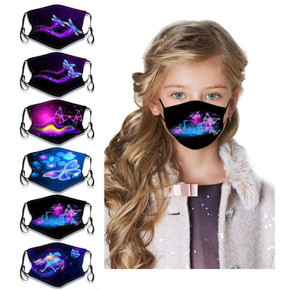 Kids' Washable & Reusable Face Mask – Cute Butterfly Print