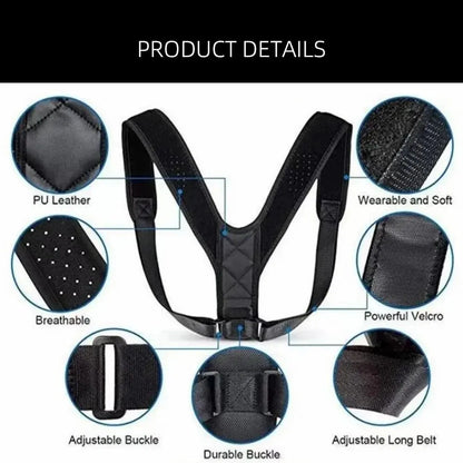 Adjustable Posture Corrector for Back & Shoulder Support - Unisex
